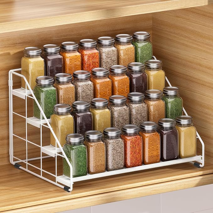 Spice Rack Organizer for Cabinet, 4 Tiered Spice Rack Organizer, Tiered by GIGIFTREE