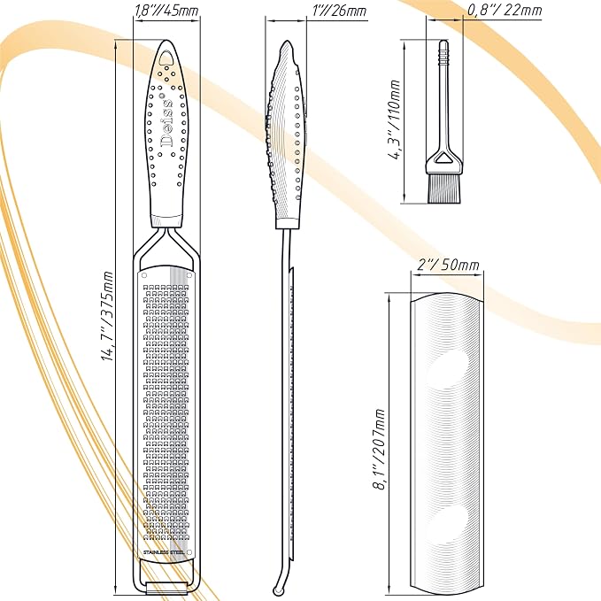 Deiss PRO Lemon Zester & Heavy Duty Cheese Grater & Vegetable Grater — Parmesan - Image 2