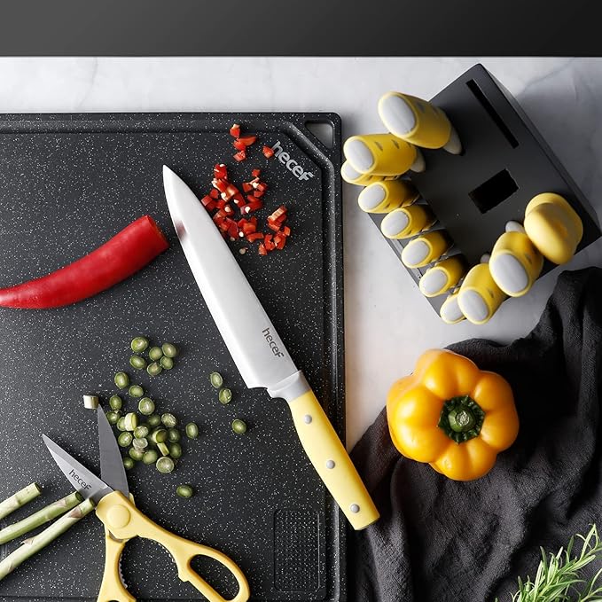 hecef Kitchen Knife Block Set, 14 Pieces Knife Set - Image 5