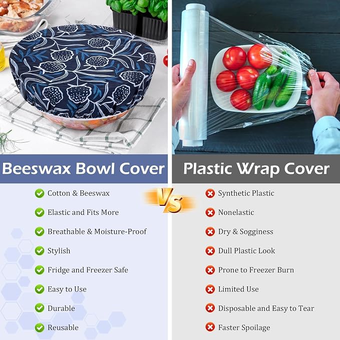 5-Size Reusable Beeswax Bowl Covers - Image 7
