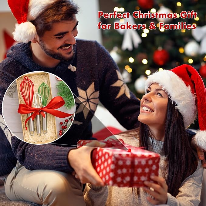 OYV Christmas Whisk Set – 3 Sizes – Holiday Red, Cooking & Mixing, Christmas - Image 2