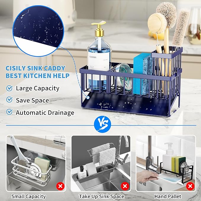 Cisily Navy Blue Sink Caddy Organzier - Image 3