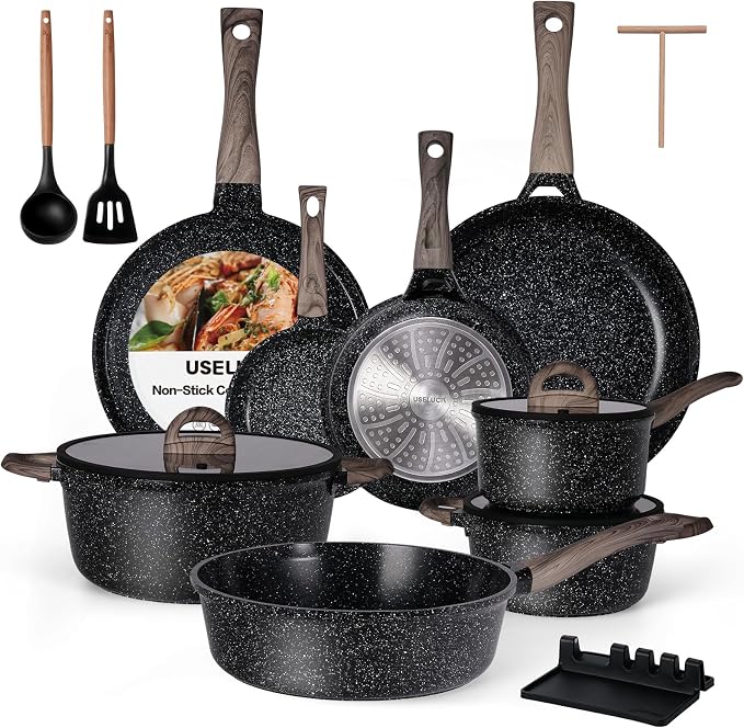 Ceramic Cookware Set 22 Piece Nonstick Pots and Pans Set Non Stick Kitchen by useluck
