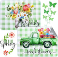 SiliFine 2 Pcs Dish Drying Mat for Kitchen, Spring Floral Absorbent Microfiber by SiliFine