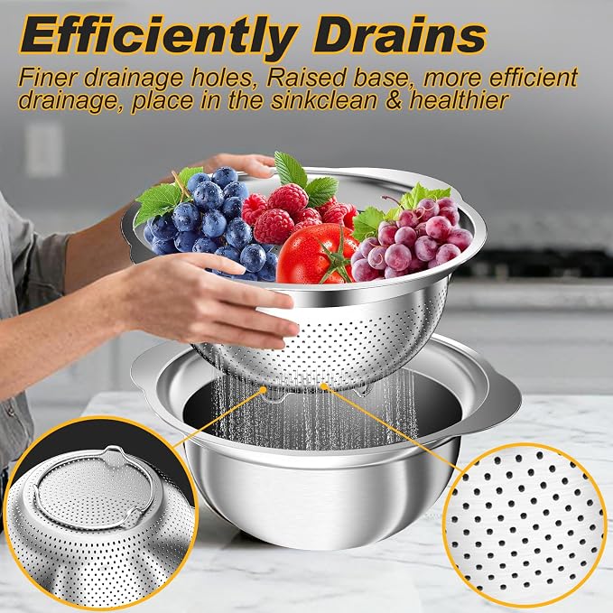Colander, Stainless Steel Colander - Image 3