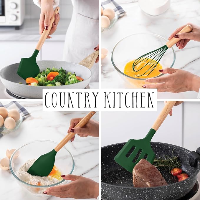 Country Kitchen Non Stick Silicone Utensil Set - Image 5