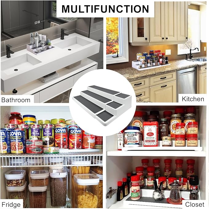 CiWiVOKi 3 Tier Expandable Spice Rack Organizer, Adjustable Length 14.6In-25.8In - Image 6