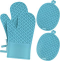 Oven Mitts and Pot Holders 4 Sets, Heat Resistant 500 ℉ Oven Mitt and Pot Holder by QEVOOON