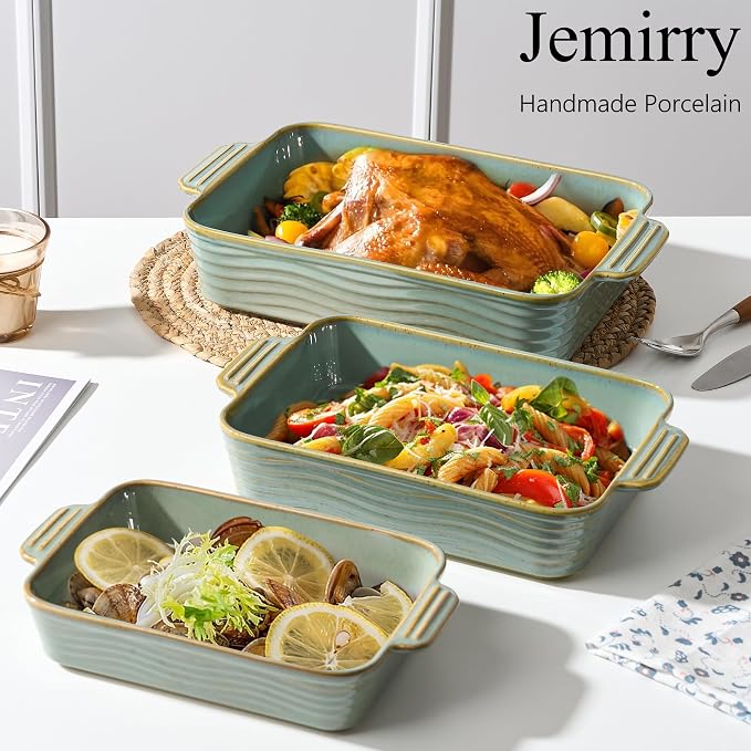 Ceramic Baking Dish Set of 3, Casserole Dishes - Image 6