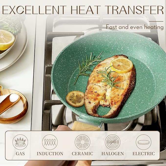 Innerwell Nonstick Frying Pan Skillet, 8 Inch Non Stick Egg Pan Omelet Frying - Image 5