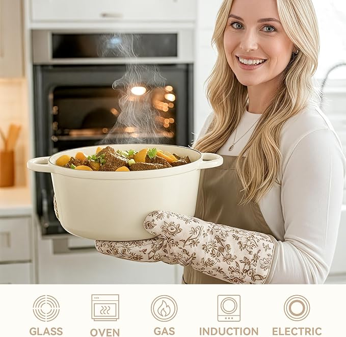 6.5 Quart Dutch Oven Pot with Lid, Non Stick Enameled Cast Iron Dutch Oven - Image 5