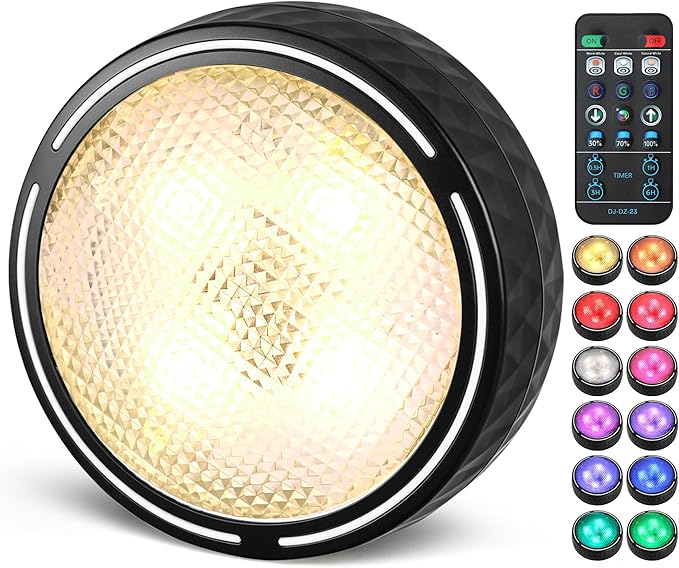 Puck Lights, Battery Operated Wireless LED Under Cabinet Lighting by Unknown