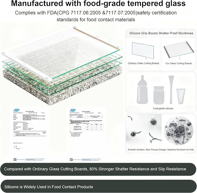 2Pcs Glass Cutting Boards for Kitchen, No Scratches/Microplastic-Free/Non Toxic - Image 8