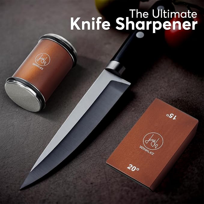 Rolling Knife Sharpener with Diamond and Ceramic Discs, Kitchen Knife Sharpener - Image 5