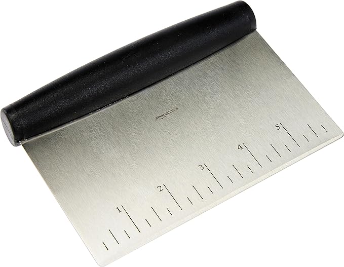 Amazon Basics Multi-Purpose Bench Scraper, Stainless Steel Dough Cutter by AmazonBasics