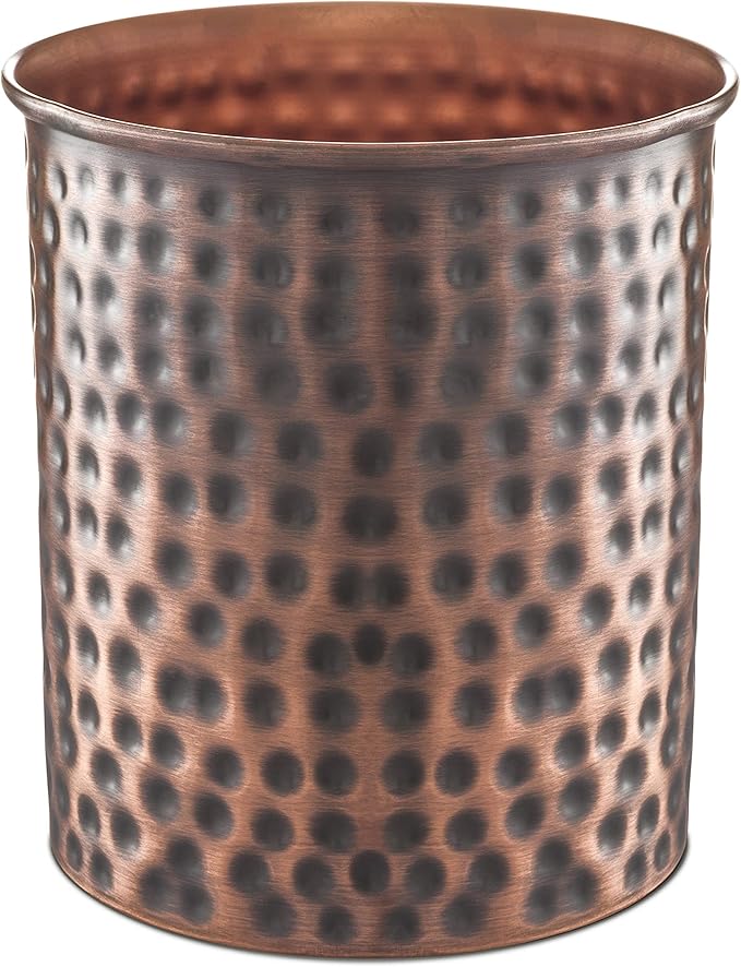 Monarch Abode Kitchen Utensil Holder – Hand Hammered Metal Antique Copper by MonarchAbode