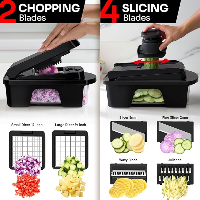 Mueller ULTIMATE 12 Blade Vegetable Chopper, Mandoline Slicer and Spiralizer - Image 4
