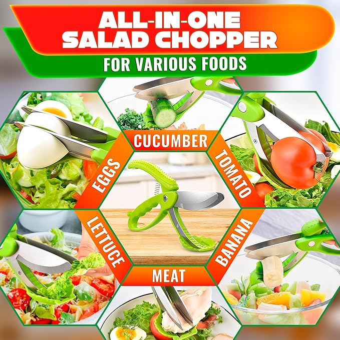 Salad Scissors for Chopped Salad – Multiblade Food Scissor Chopper - Image 5