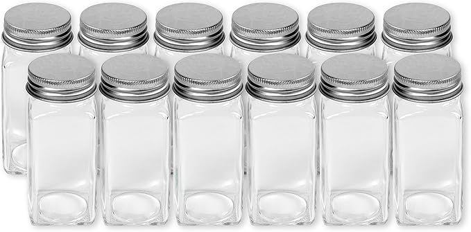 Simple Houseware Spice Jars 4 Ounce Square Glass Bottles - Image 3