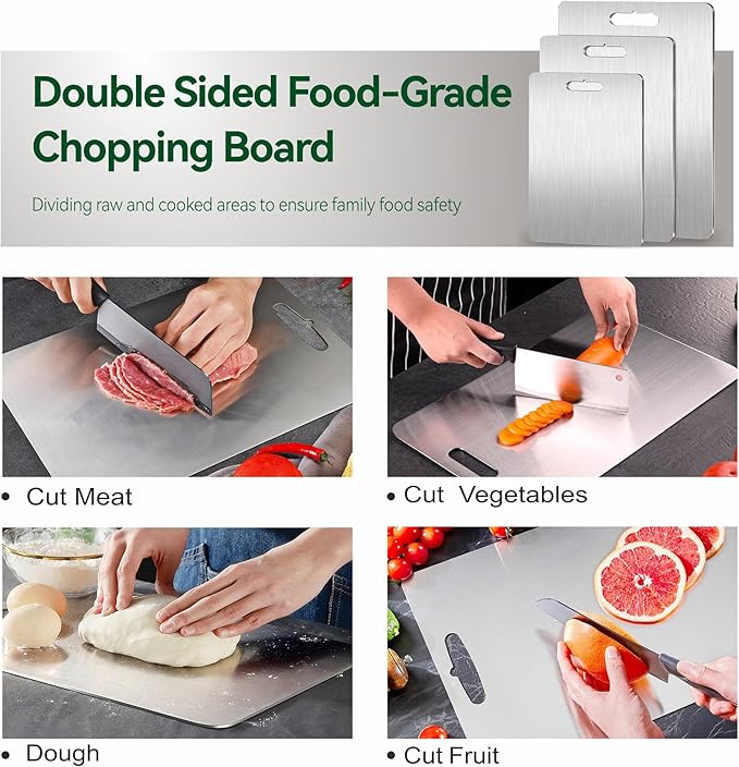 Titanium Cutting Board Set of 3, 100% Pure Titanium Cutting Boards - Image 5