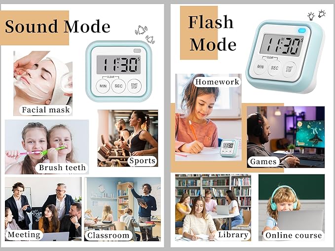 Timer, Kitchen Timers for Cooking Classroom Timer for Kids Teachers Digital - Image 2