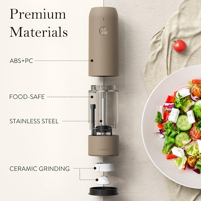Ultrean Pepper Grinder, Rechargeable Salt and Pepper Grinder Set - Image 5