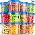 BiuLeon 12 Pack-24oz Freezer Storage Containers, Plastic Food Storage Containers by Unknown