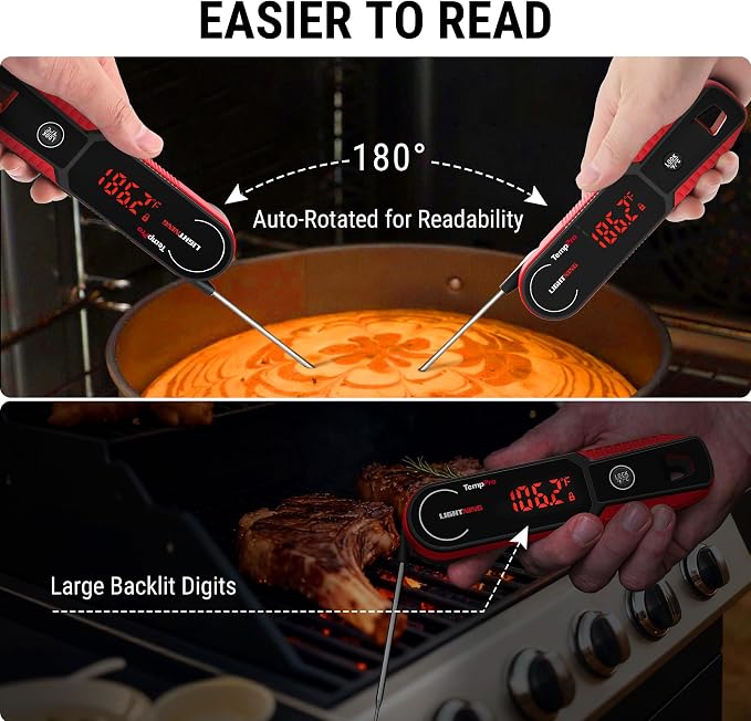 TempPro Lightning 1-Sec Instant Read Meat Thermometer, Kitchen Food Thermometer - Image 5