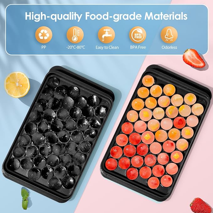 WIBIMEN Ice Cube Tray with Lid and Bin - Image 3