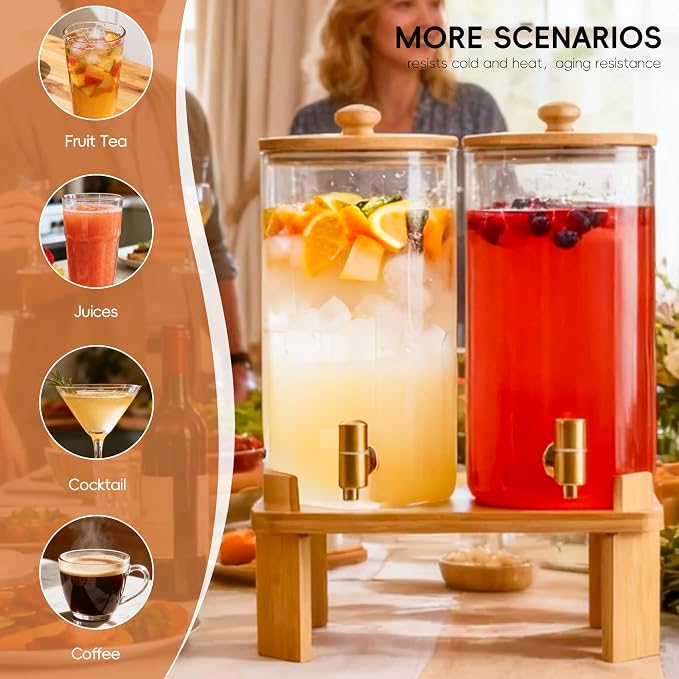 1.5 Gallon 2 Pack Glass Drink dispenser - Image 7