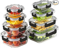 8 Pack Borosilicate Glass Food Storage Containers by HOMBERKING
