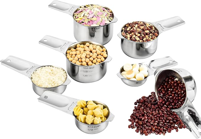 Measuring Cups Set, Stainless Steel Measuring Cup Set 7, 18/8 Stainless Steel - Image 5