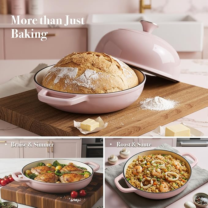 4.5 QT Dutch Oven for Bread Baking, Cast Iron Bread Oven for Sourdough - Image 7