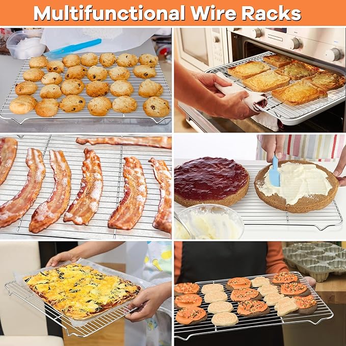 P&P CHEF Cooling Baking Rack Pack of 2, 16.6" x 11.5", Stainless Steel Cooling - Image 7