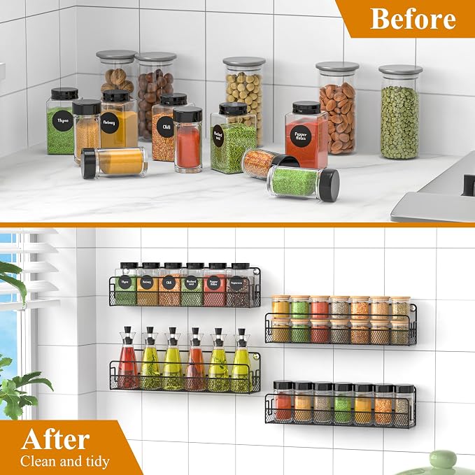 Wall Mounted Spice Rack Organizer, Pantry Door Organizer & Hanging Storage - Image 8