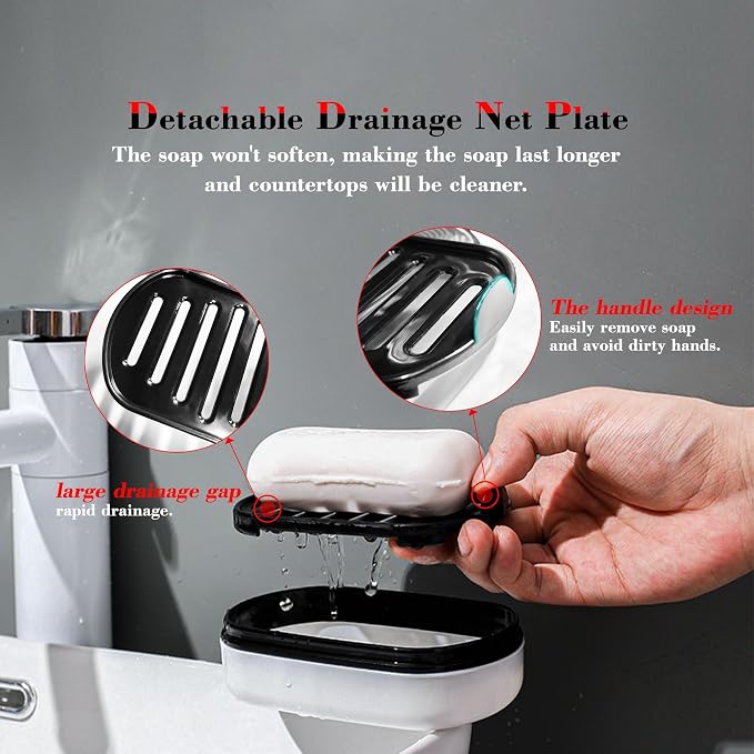 2Pack Travel Soap Container, Leakproof Travel Soap Box Bar Soap Dish Case - Image 3
