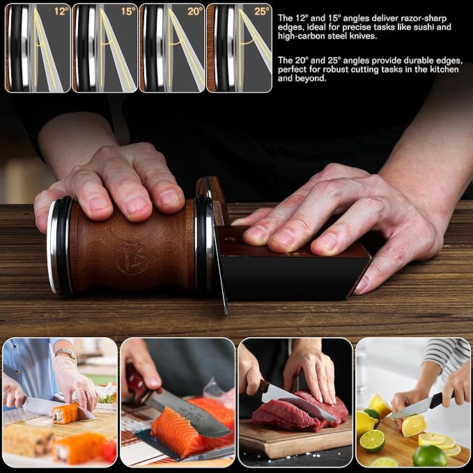 Rolling Knife Sharpener Tool Kit, Diamond&Ceramic Knife Sharpening System Set - Image 2