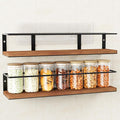 Spice Rack Self-Adhesive or drilling, Rustic Style Hanging Spice Rack, Spice by GIGIFTREE