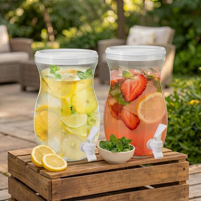 Havawish 2 Pcs 1 Gallon Plastic Beverage Dispenser by Havawish