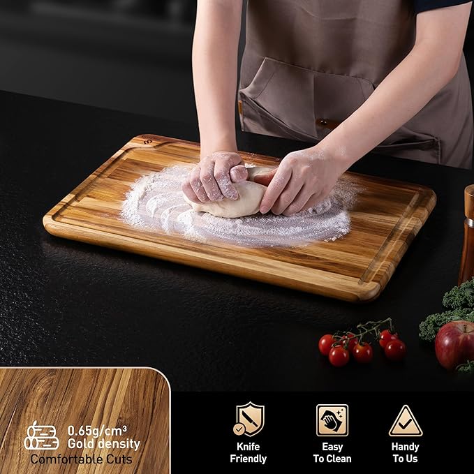 Teak Wood Cutting Board 17inch Wooden Chopping Board Bamboo High-end Mother - Image 5