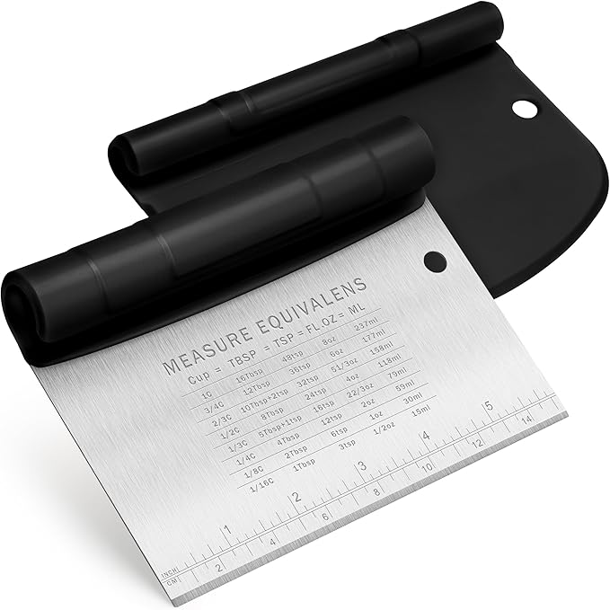 Urbanstrive Bench Scraper for Baking, Stainless Steel Dough Cutter and Scraper by Urbanstrive