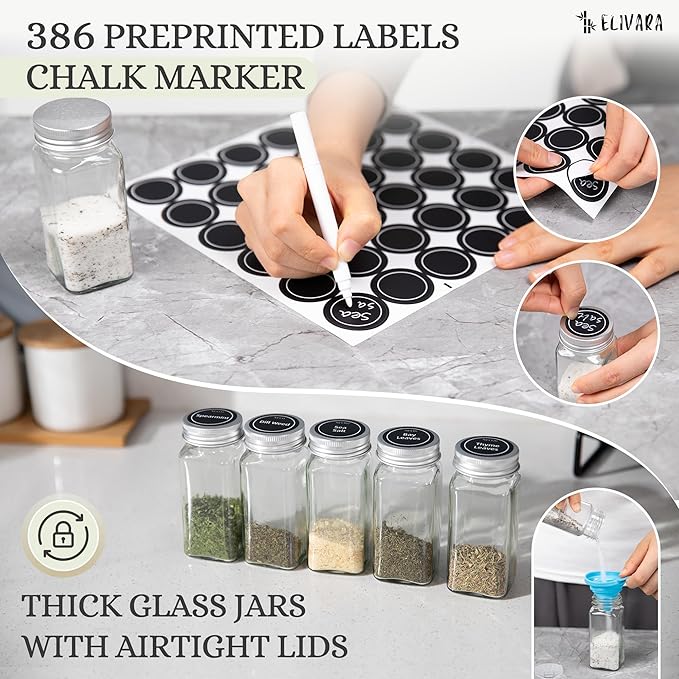 4-Tier Spice Rack Organizer Set – Wall Mounted or Countertop – Includes 28 - Image 6