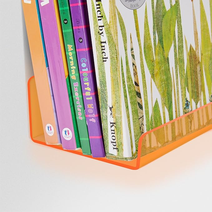 upsimples Acrylic Shelves for Wall Decor, Living Room, Floating Bookshelves for - Image 5