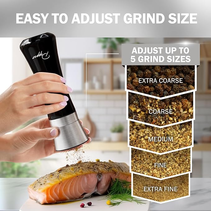 HOME EC Stainless Steel Salt and Pepper Grinder Set of 2 - Image 3