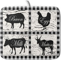 Farmhouse Animal Dish Drying Mat Buffalo Plaid Drainer Rack Mats Fast Dry by Giwawa