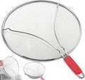Splatter Screen for Frying Pan & Food Strainer, 13 Inch Stainless Steel Grease by PLACHIDAY