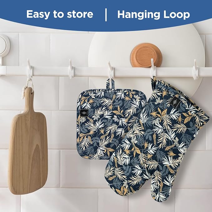 BONTHEE Oven Gloves Heat Resistant Potholder Set Oven Gloves - Image 4