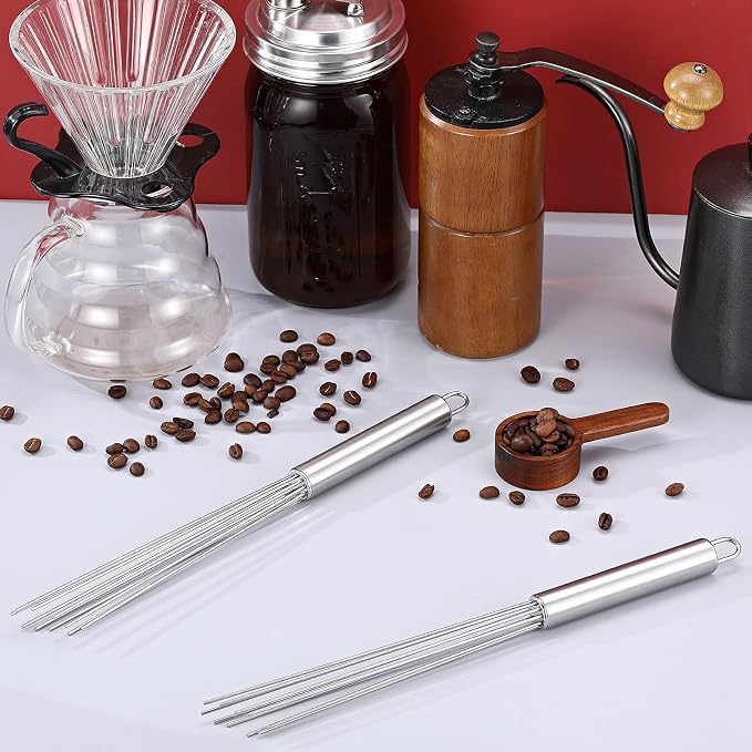 Baderke 2 Pcs Espresso Whisk 11.5 Inch Long Handle Barista Whisk 10 Needles 2 - Image 5
