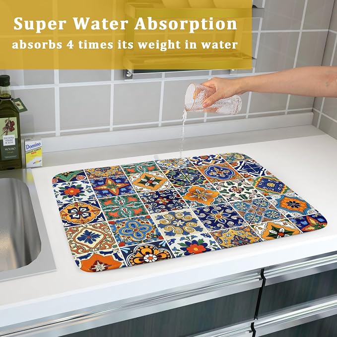 Talavera Mexican Tiles Dish Drying Mat - Image 6