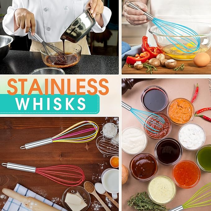 Domensi 8 Pcs 12 Inch Whisks Bulk - Image 4